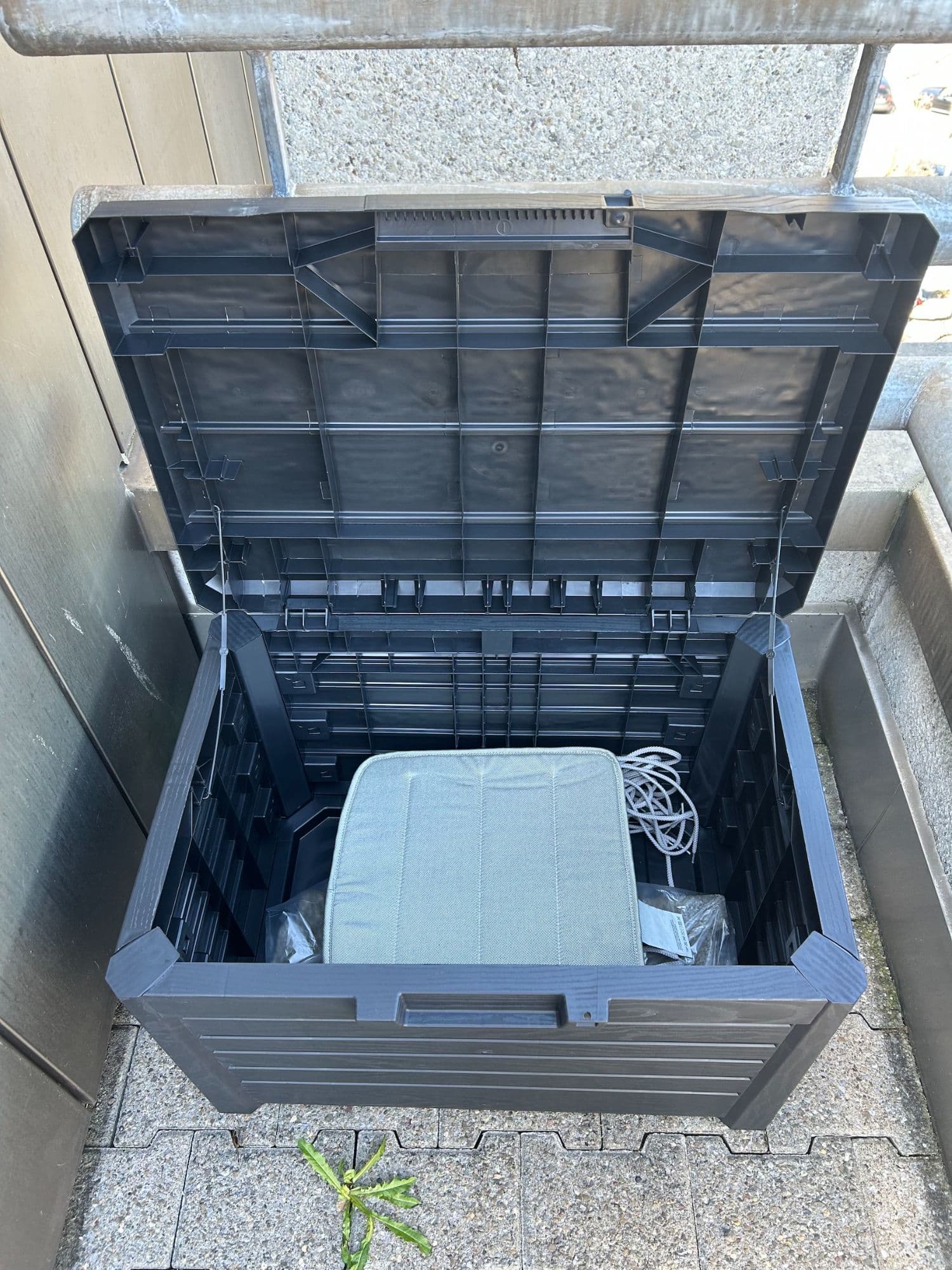 Dachterrasse Kissenbox offen